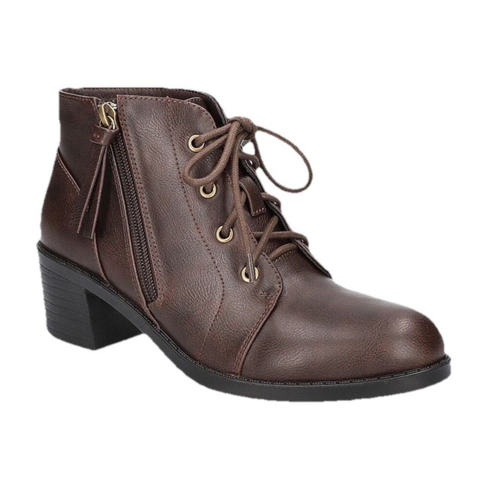 Easy Street Womens 10 Extra Wide 2E Brown Becker Ankle Boots Shoe NEW